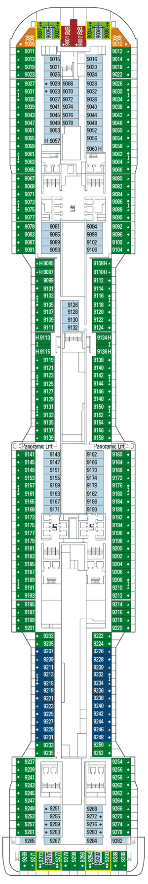 Deckplan Deck 9 – MSC Bellissima