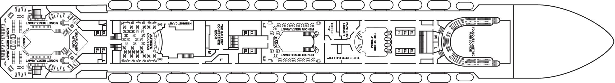 Deckplan Atlantic Deck – Carnival Conquest