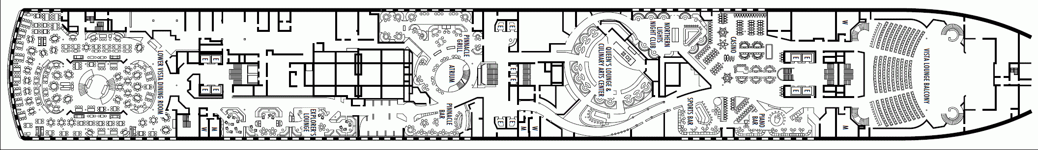 Deckplan Deck 2 - Lower Promenade Deck – Westerdam