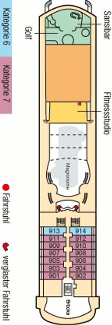 Deckplan Bellevue Deck – MS Europa
