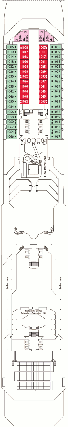 Deckplan Barcellona Deck – Costa Fortuna