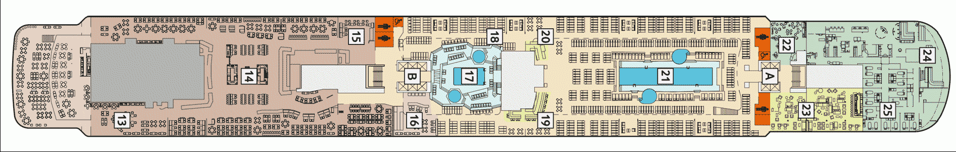 Deckplan Deck 12 - Aqua – Mein Schiff 1