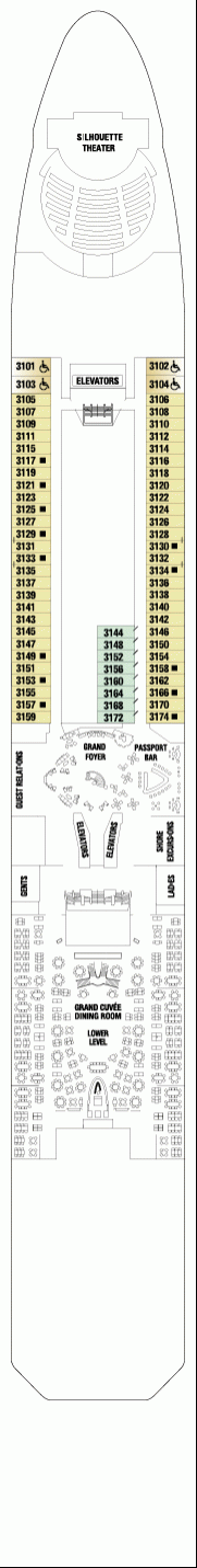Deckplan Plaza Deck – Celebrity Silhouette