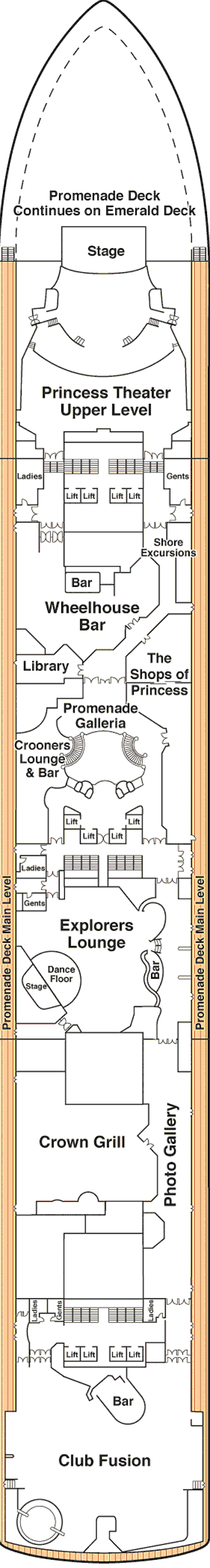 Deckplan Deck 7 Promenade – Emerald Princess