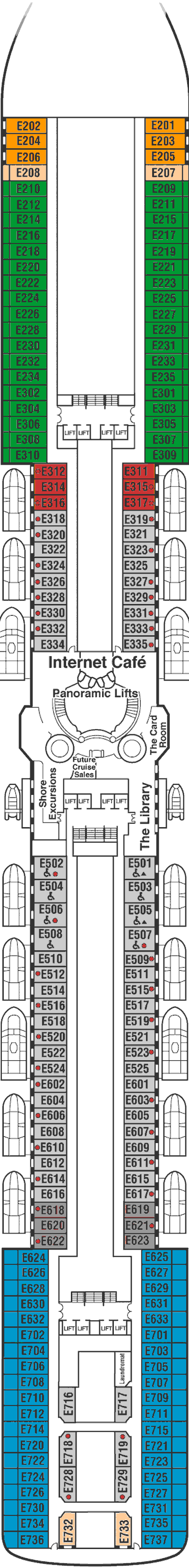 Deckplan Deck 8 Emerald – Island Princess