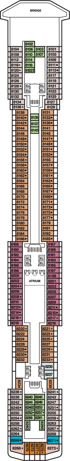 Deckplan Panorama Deck – Carnival Miracle
