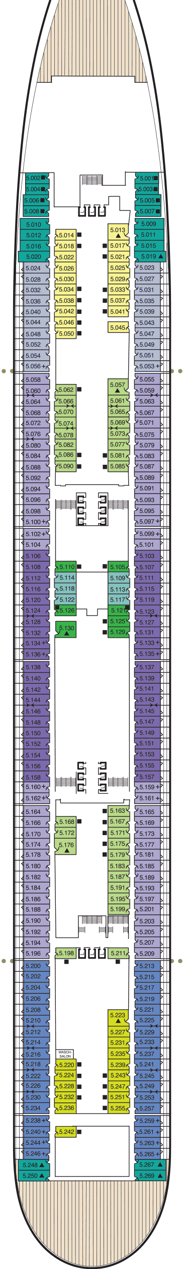 Deckplan Deck 5 – Queen Mary 2