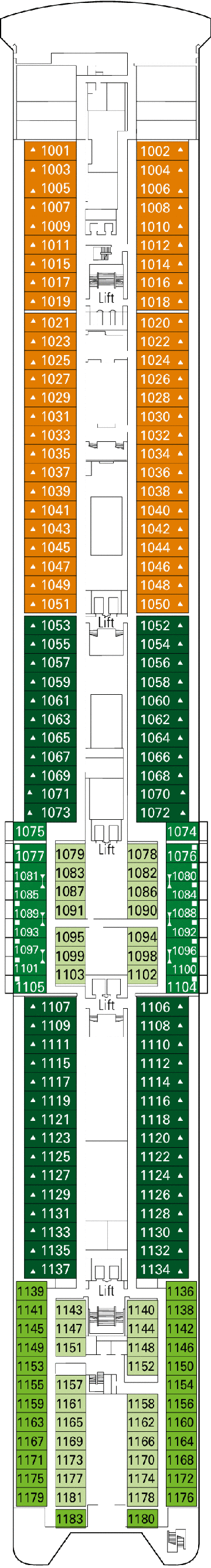 Deckplan Deck 10 - Sibelius – MSC Sinfonia