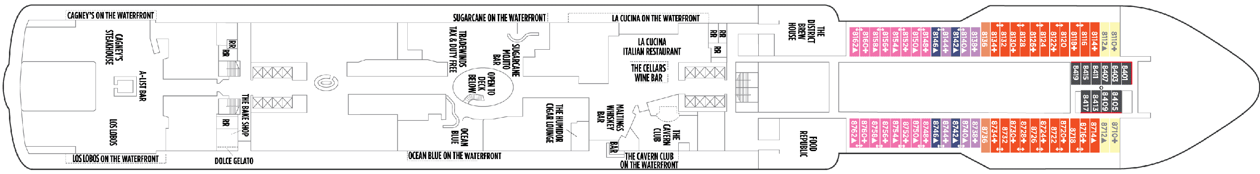 Deckplan Deck 8 – Norwegian Bliss