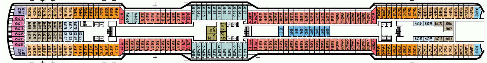 Deckplan Deck 6 Mozart Deck – Koningsdam
