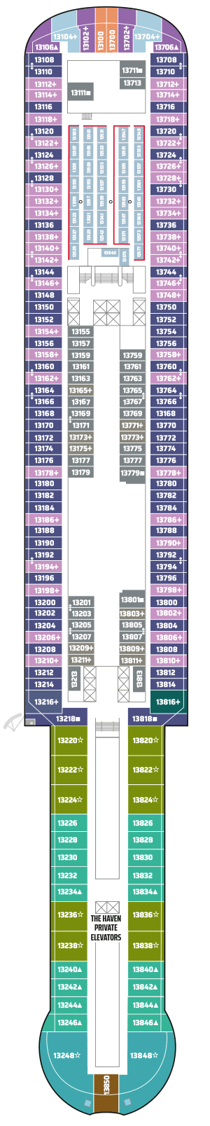 Deckplan Deck 13 – Norwegian Aqua