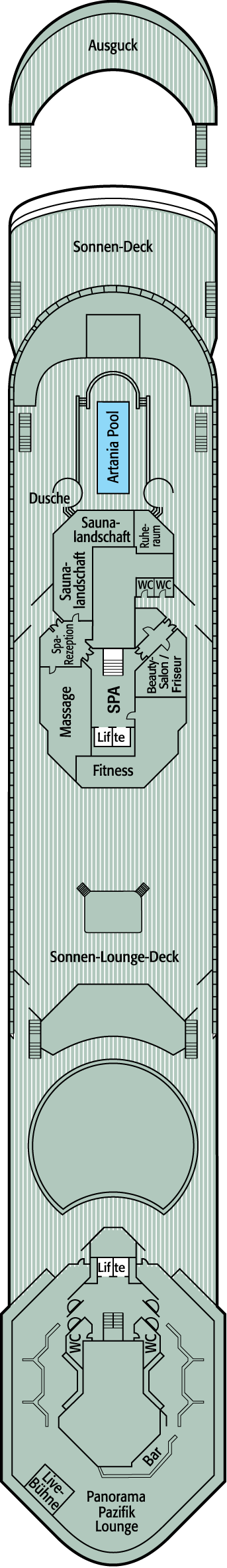 Deckplan Deck 9 - Sonnendeck – Artania