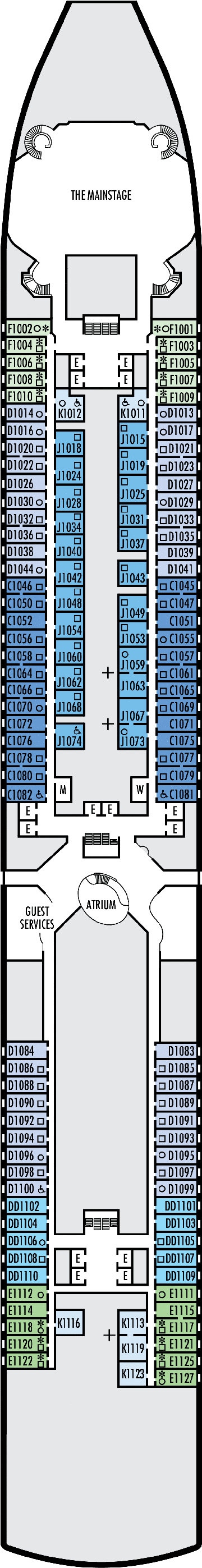 Deckplan Deck 1 - Main Deck – Zuiderdam
