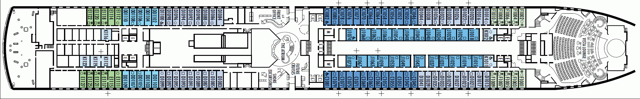 Deckplan Deck 1 - Main Deck – Noordam