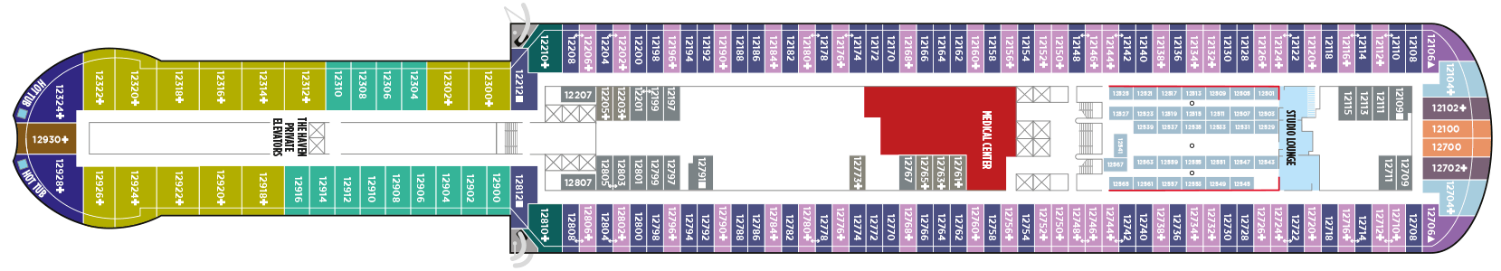 Deckplan Deck 12 – Norwegian Viva