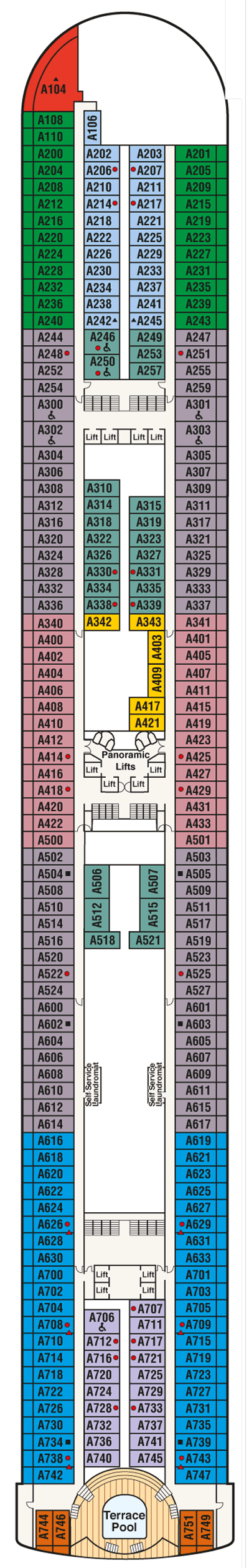 Deckplan Deck 12 Aloha – Sapphire Princess
