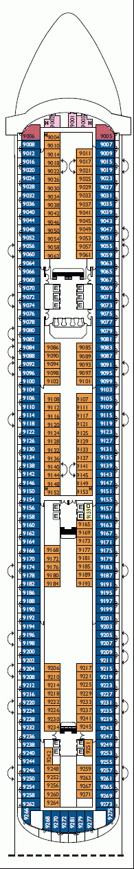 Deckplan Deck 9 Bizantino – Costa Diadema
