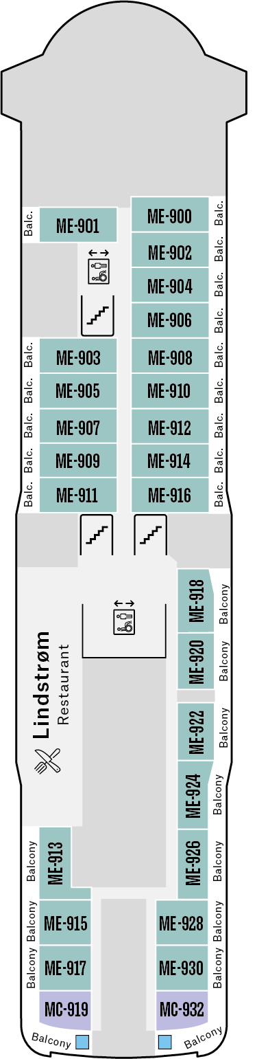 Deckplan Deck 9 – Fridtjof Nansen