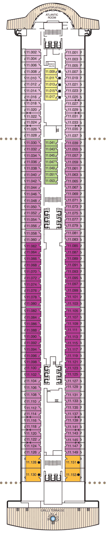 Deckplan Deck 11 – Queen Mary 2