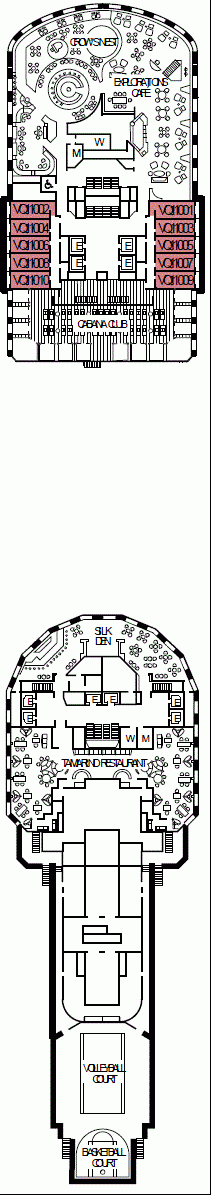 Deckplan Deck 11 - Observation Deck  – Seven Seas Explorer