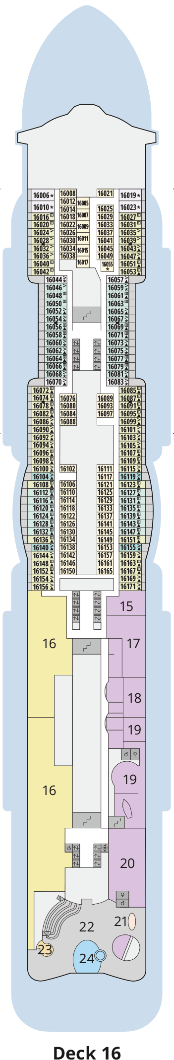 Deckplan Deck 16 – AIDAcosma
