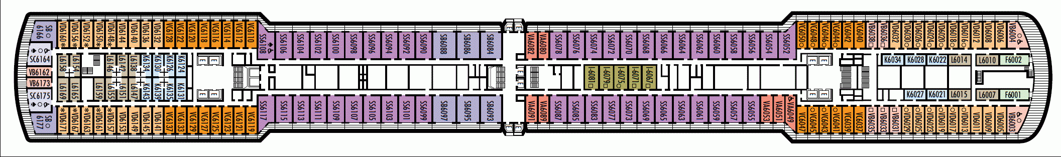 Deckplan Deck 6 - Upper Verandah Deck – Oosterdam