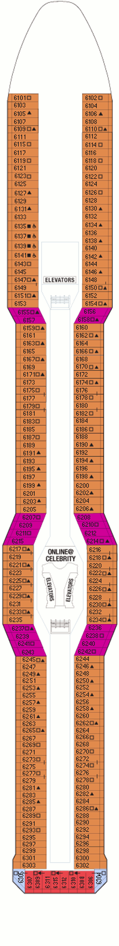 Deckplan Continental Deck – Celebrity Solstice  
