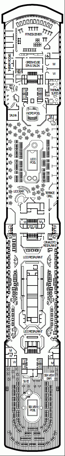 Deckplan Deck 9 - Lido Deck  – Seven Seas Explorer