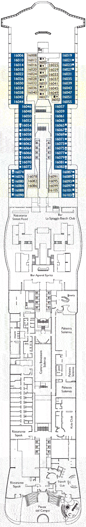 Deckplan Deck 16 – Costa Toscana