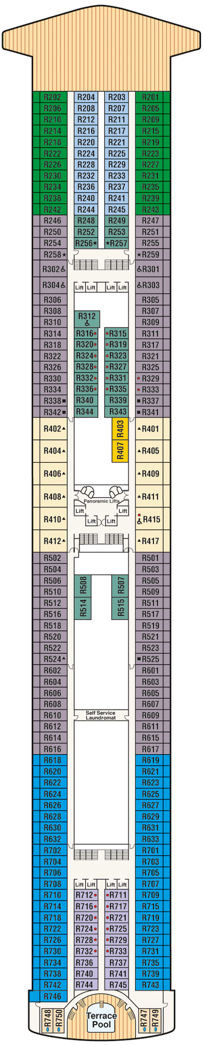 Deckplan Deck 14 - Riviera – Crown Princess
