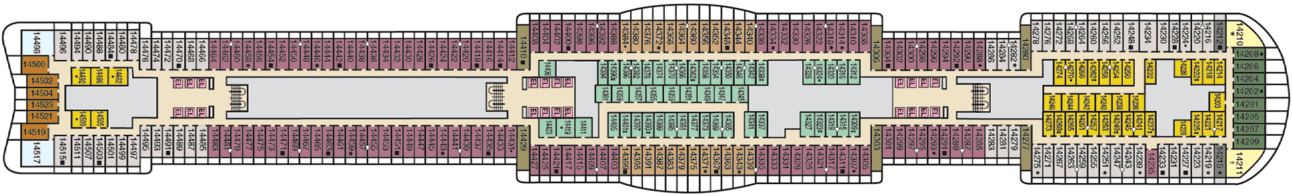 Deckplan Deck 14 – Mardi Gras