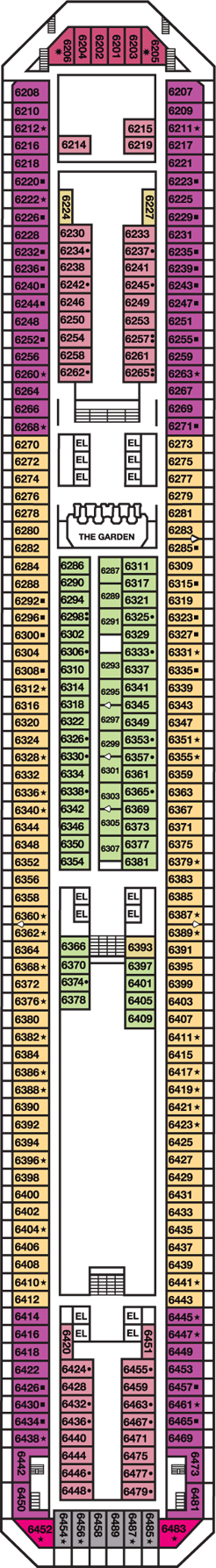 Deckplan Upper Deck – Carnival Liberty