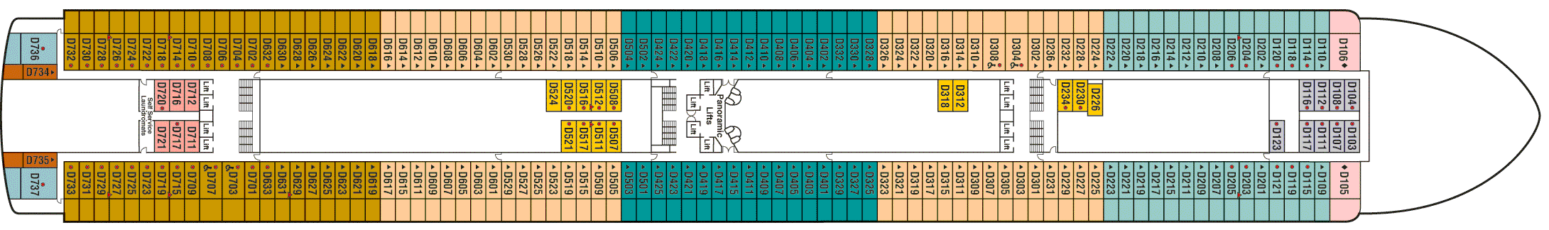 Deckplan Deck 9 Dolphin – Emerald Princess