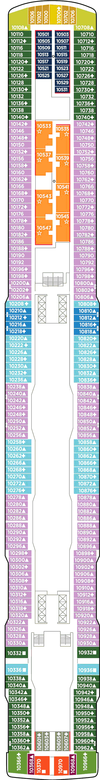 Deckplan Deck 10 – Norwegian Joy