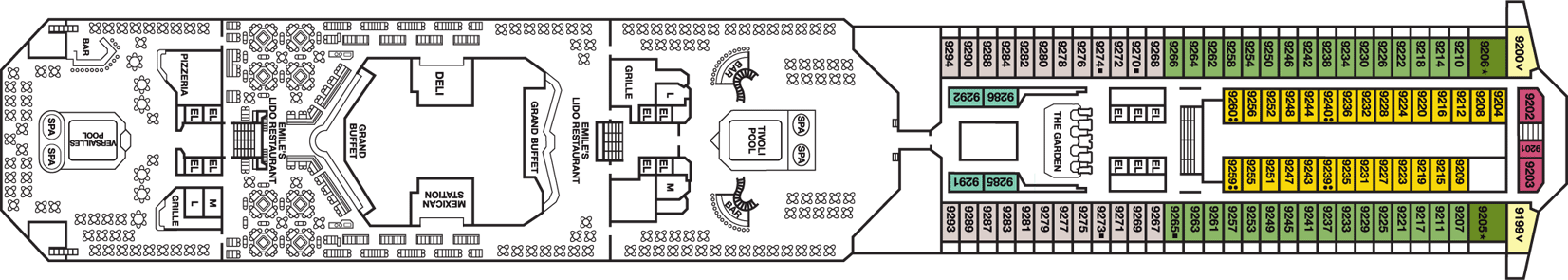 Deckplan Lido Deck – Carnival Liberty