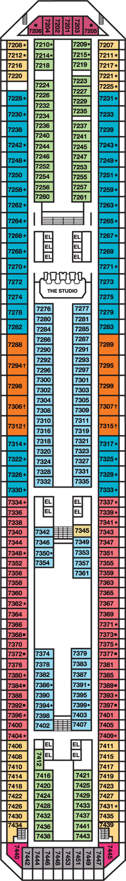 Deckplan Empress Deck – Carnival Conquest