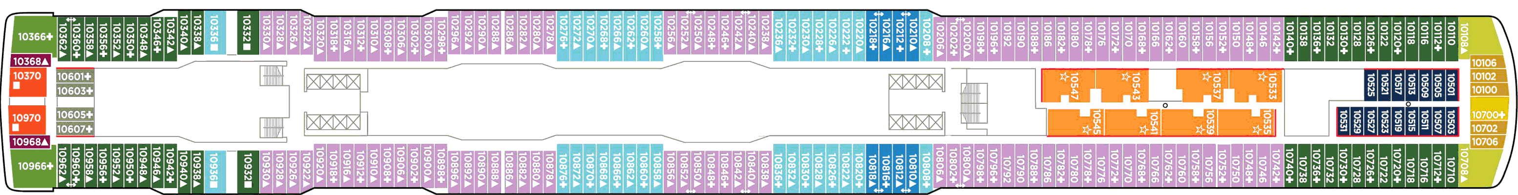 Deckplan Deck 10 – Norwegian Joy