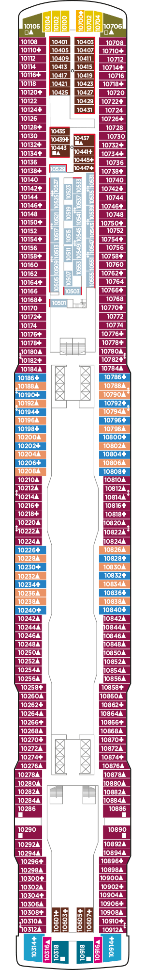 Deckplan Deck 10 – Norwegian Encore
