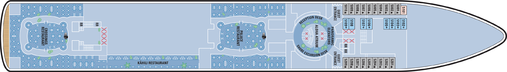 Deckplan Atlantic Deck – Norwegian Sky