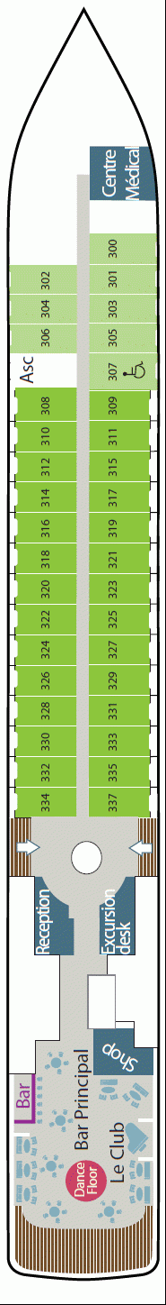 Deckplan Deck 3 Le Champollion – Boréal