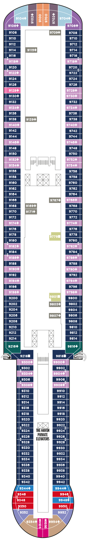Deckplan Deck 9 – Norwegian Viva