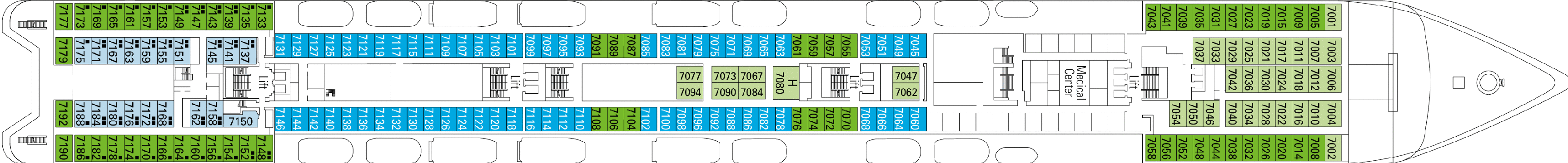 Deckplan Deck 7 - Brahms – MSC Sinfonia