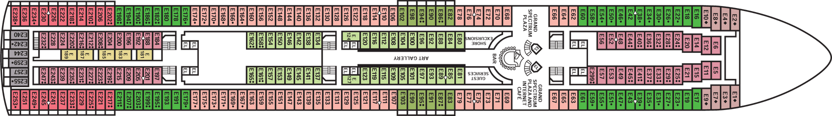 Deckplan Empress Deck – Carnival Ecstasy