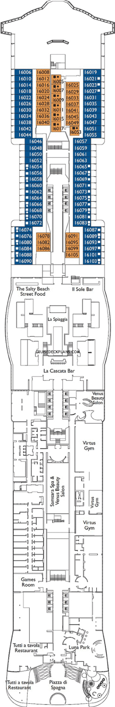 Deckplan Deck 16 – Costa Smeralda