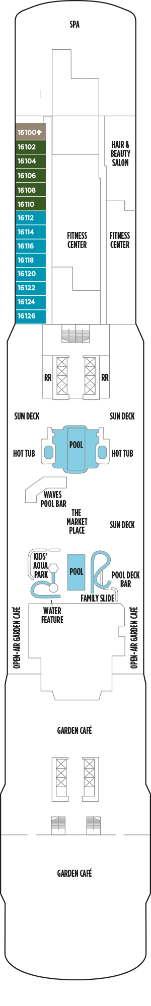 Deckplan Deck 16 – Norwegian Escape