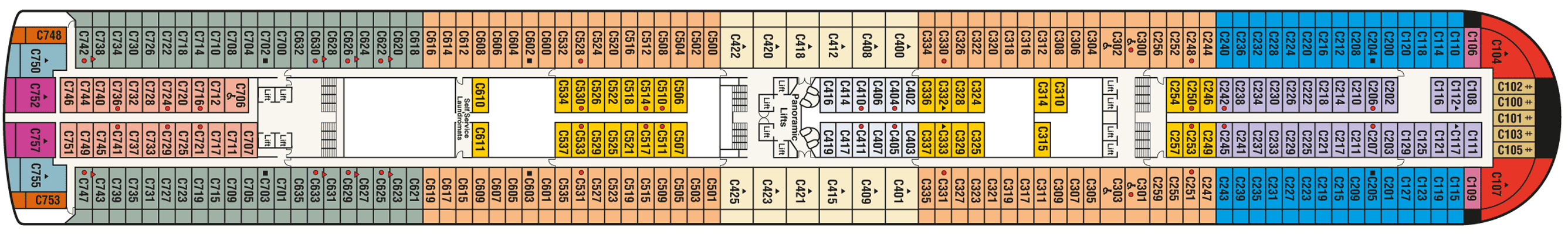 Deckplan Deck 10 Caribe – Sapphire Princess