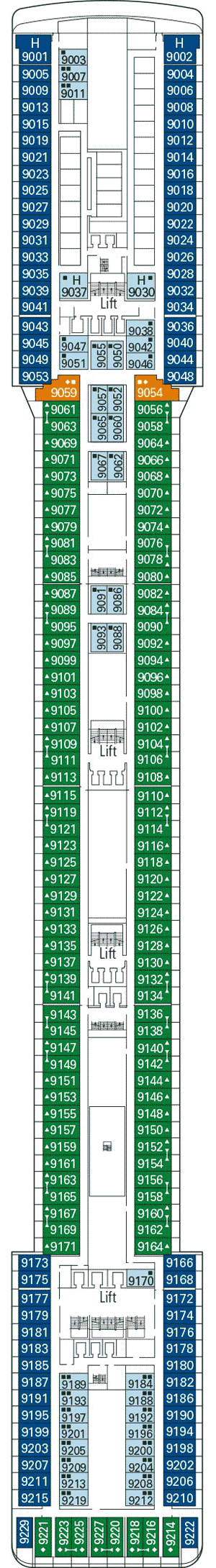 Deckplan Deck 9 - Panarea – MSC Magnifica