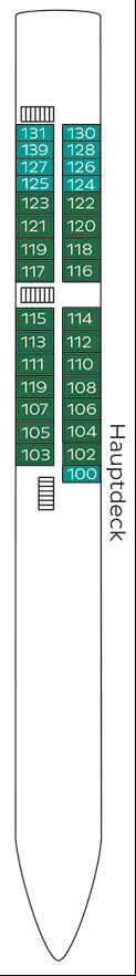 Deckplan Hauptdeck – Rhein Melodie