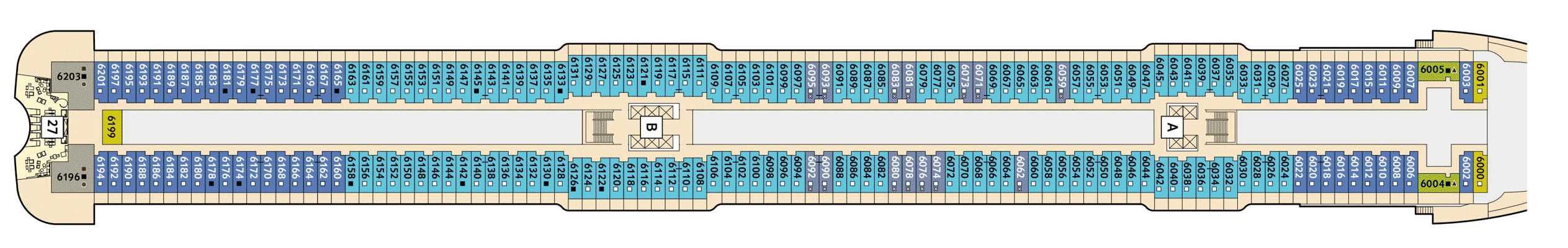 Deckplan Deck 6 - Boje – Mein Schiff 1