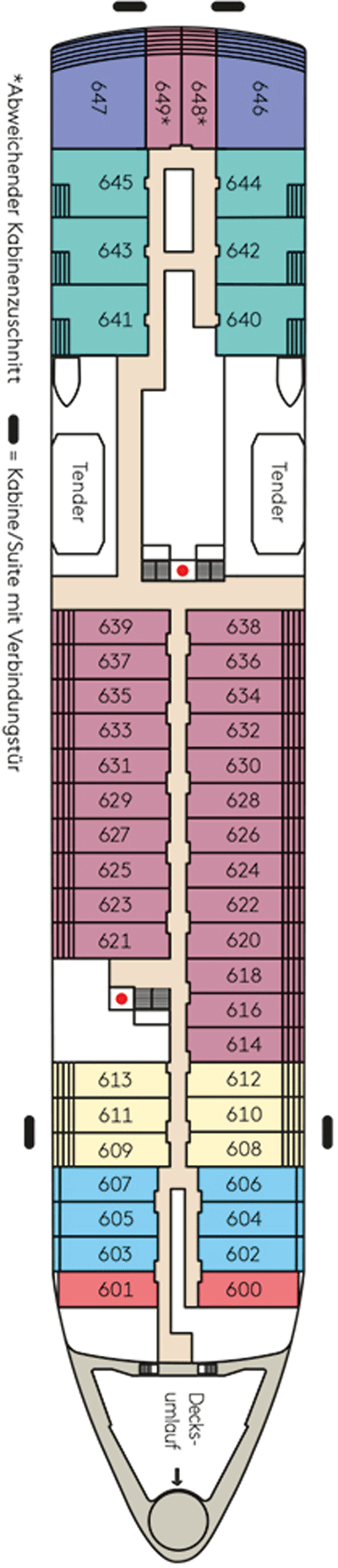 Deckplan Deck 6 – HANSEATIC spirit